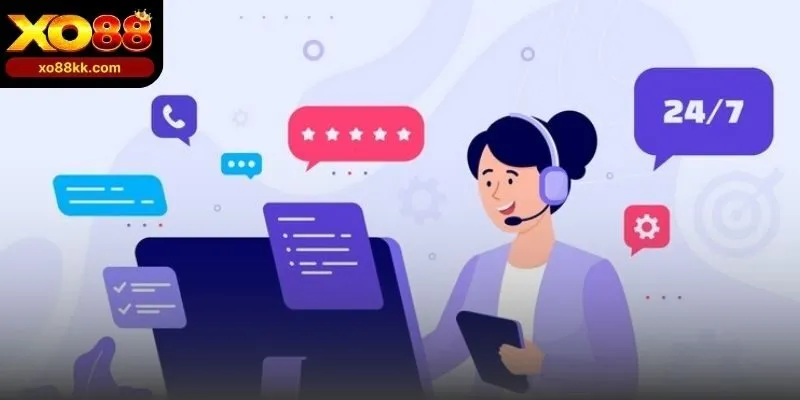 Đội ngũ chăm sóc khách hàng của XO88 hoạt động liên tục suốt 24 giờ mỗi ngày